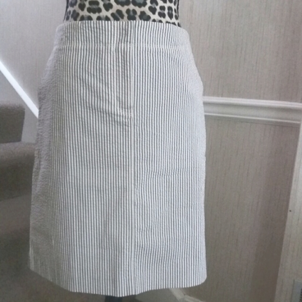 - J Crew Seersucker Skirt Coastal Gradmother vibes